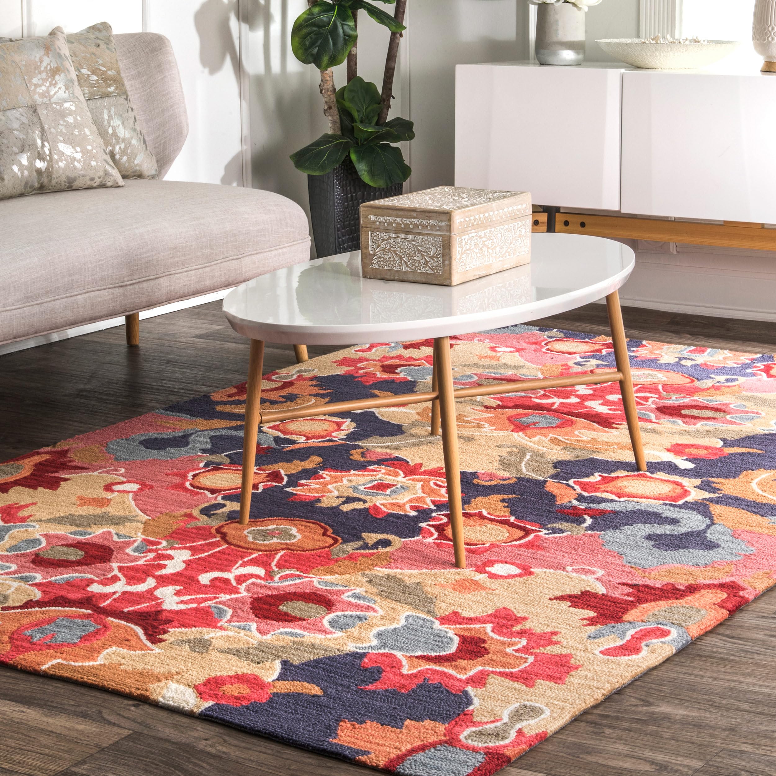 nuLOOM Hand Hooked Felicity Area Rug, 5x8, Multi