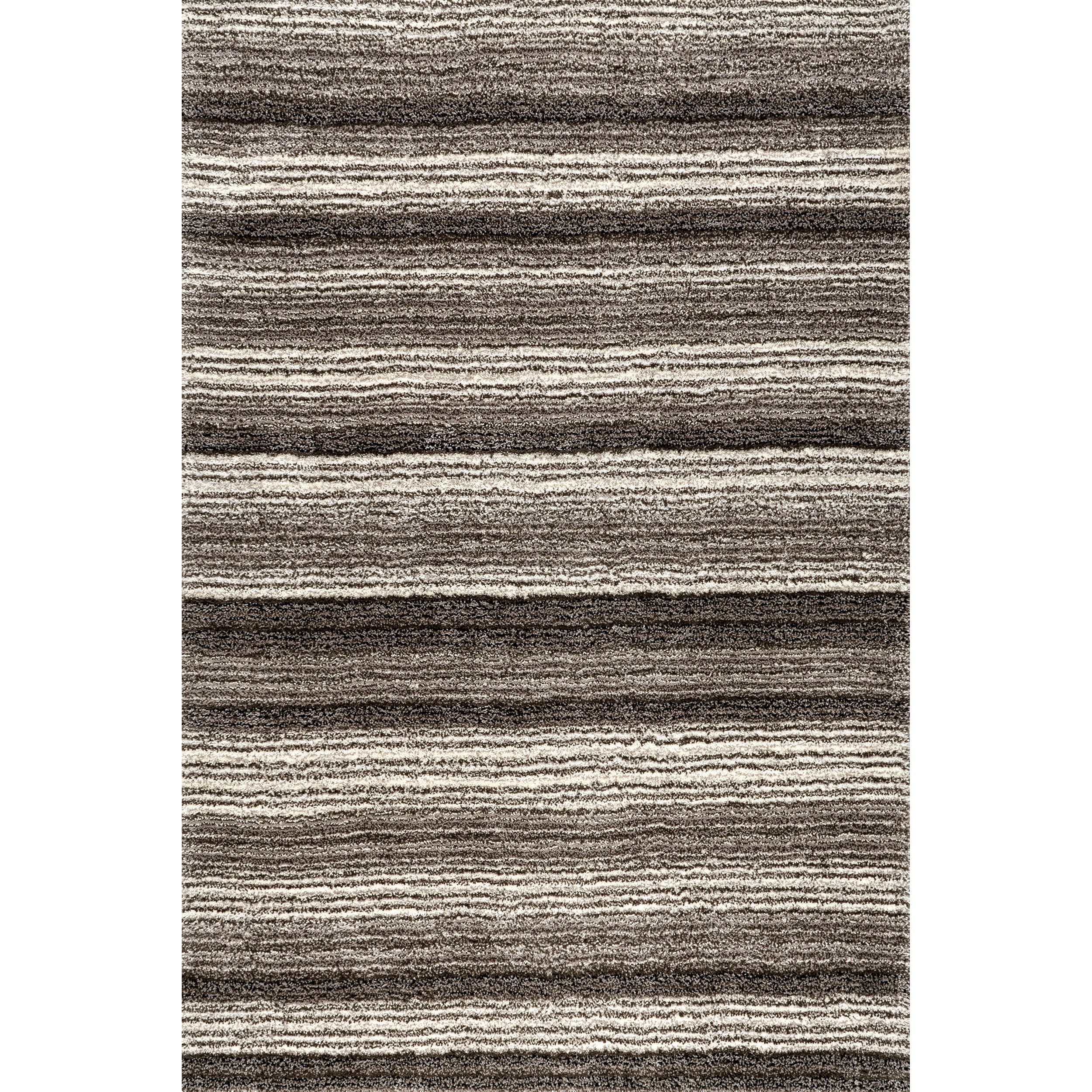 nuLOOM Drey Striped Shag Area Rug - 6x9 Shag Area Rug Casual Gray Multi/Brown Rugs for Living Room Bedroom Dining Room Nursery