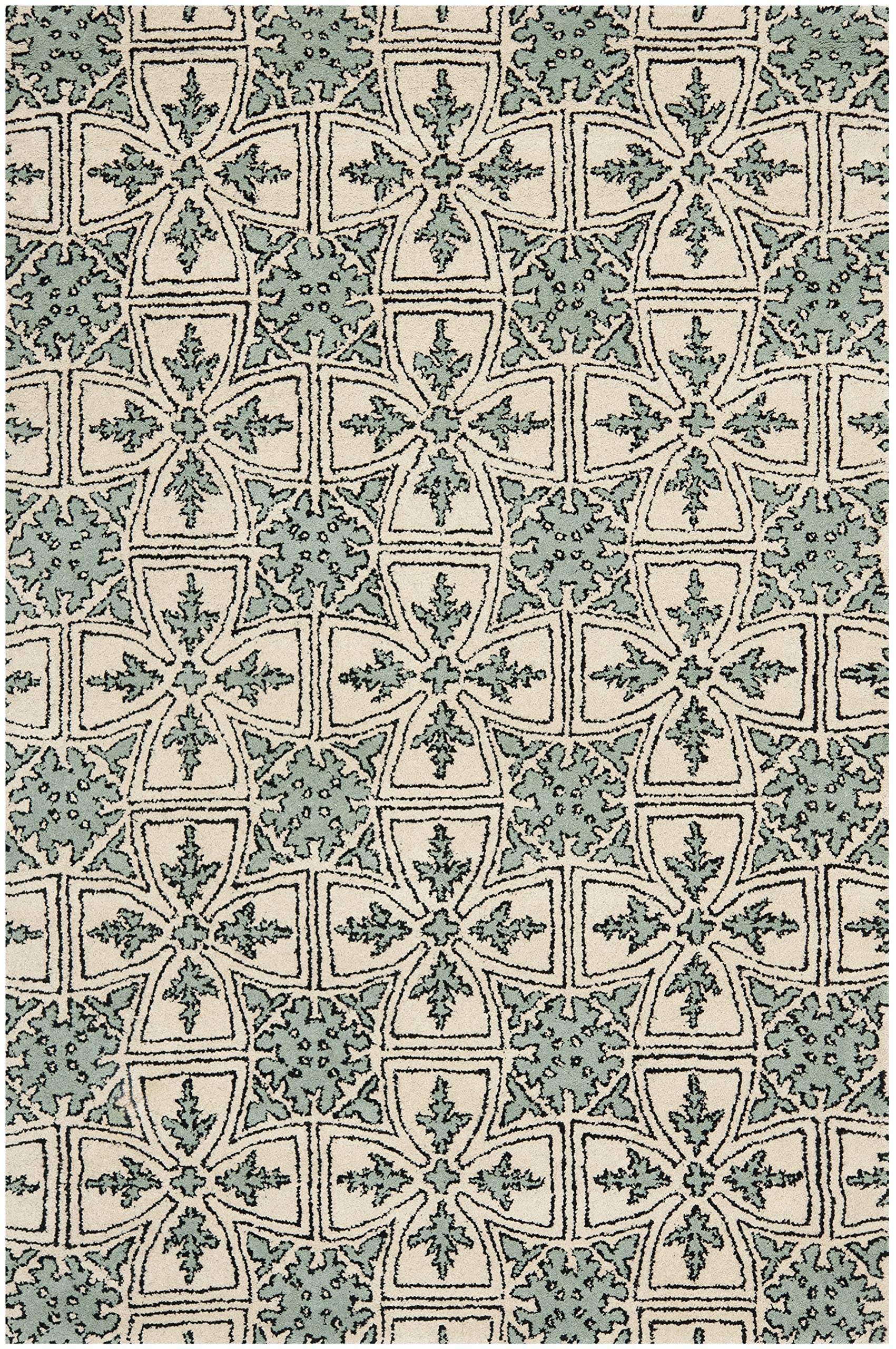 SAFAVIEH Chatham Collection Accent Rug - 4' x 6', Light Blue & Ivory, Handmade Wool, Ideal for High Traffic Areas in Entryway, Living Room, Bedroom (CHT716A)