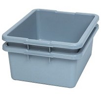 rubbermaid commercial products kitchen bus utility box, plastic, gray, for kitchen service restaurant use (pack of 2)