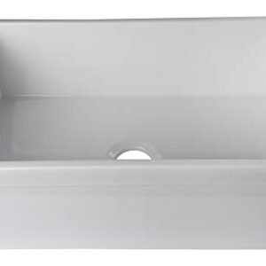 ALFI brand AB511 White 30-Inch Decorative Lip Single Bowl Fireclay Farmhouse Kitchen Sink, White