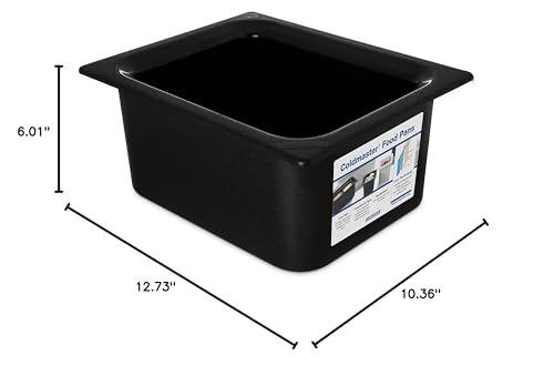 Carlisle FoodService Products CM110103 Coldmaster Insulated Food Pan, 1/2 Size, 6 quart, Black