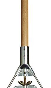 Carlisle FoodService Products 4034000 Wood Mop Handle with Metal Head, 1.13" Handle Diameter, 63" Length