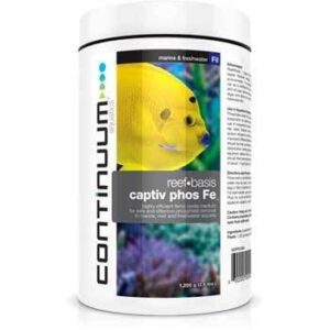 continuum aquatics reef-basis captiv phos fe, highly efficient ferric oxide medium for safe phosphate removal in marine, reef & freshwater aquaria, 10.6oz (300g)