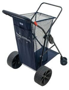 rio beach wonder wheeler ii wide utility, lawn, and beach cart, navy