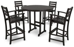 trex outdoor furniture txs119-1-cb monterey bay 5-piece bar set, charcoal black