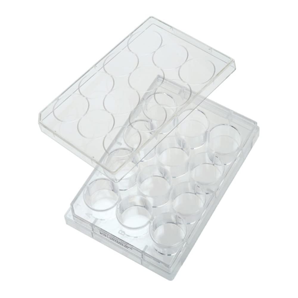 Celltreat 229512 12 Well Non-treated Plate with Lid, Flat Bottom, Sterile (Case of 100)