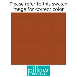 Pillow Perfect Monti Chino Solid Indoor/Outdoor Lumbar Pillow Plush Fill, Weather and Fade Resistant, Lumbar - 11.5" x 18.5",, Orange, 2 Count