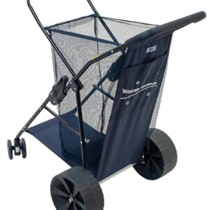 Rio Beach Wonder Wheeler II Wide Utility, Lawn, and Beach Cart, Navy