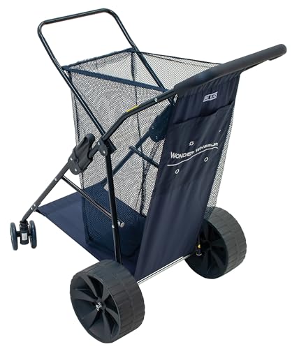 Rio Beach Wonder Wheeler II Wide Utility, Lawn, and Beach Cart, Navy