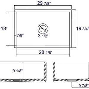 ALFI brand AB511 White 30-Inch Decorative Lip Single Bowl Fireclay Farmhouse Kitchen Sink, White