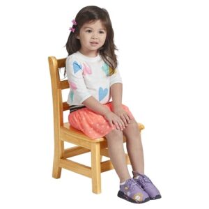 ECR4Kids Three Rung Ladderback Chair, 10in Seat Height, Classroom Seating, Honey, 2-Pack