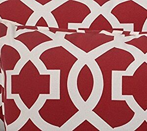 Pillow Perfect Trellis Indoor/Outdoor Accent Throw Pillow Plush Fill, Weather, and Fade Resistant, Lumbar - 11.5" x 18.5", Red New Geo 2 Count