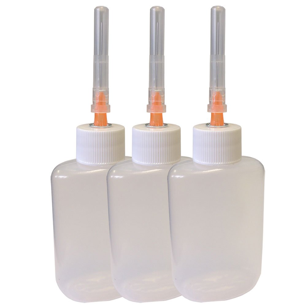 Applicator Bottle with Stainless Steel Needle - 3 Pack | For Weld-on-3 and Weld-on-4 Acrylic Adhesives