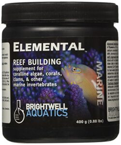 brightwell aquatics elemental - reef building supplement for coralline algae, corals, clams & other marine invertebrates, 400-g