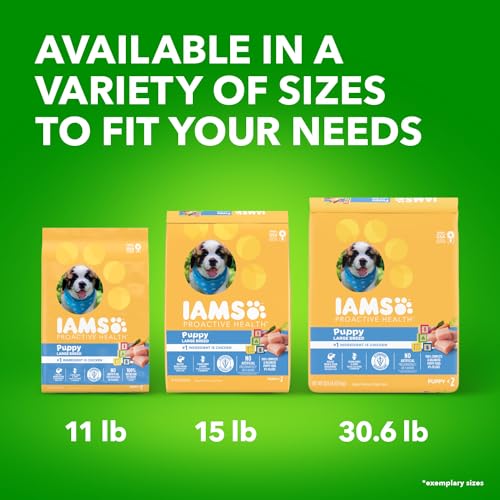 IAMS Smart Puppy Large Breed Dry Dog Food with Real Chicken, 15 lb. Bag