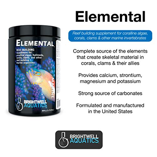 Brightwell Aquatics Elemental - Reef Building Supplement for Coralline Algae, Corals, Clams & Other Marine Invertebrates, 400-g