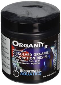 brightwell aquatics abaorgr500 organit-r resin filter media for aquarium, 16.9 fl. oz., 500-ml