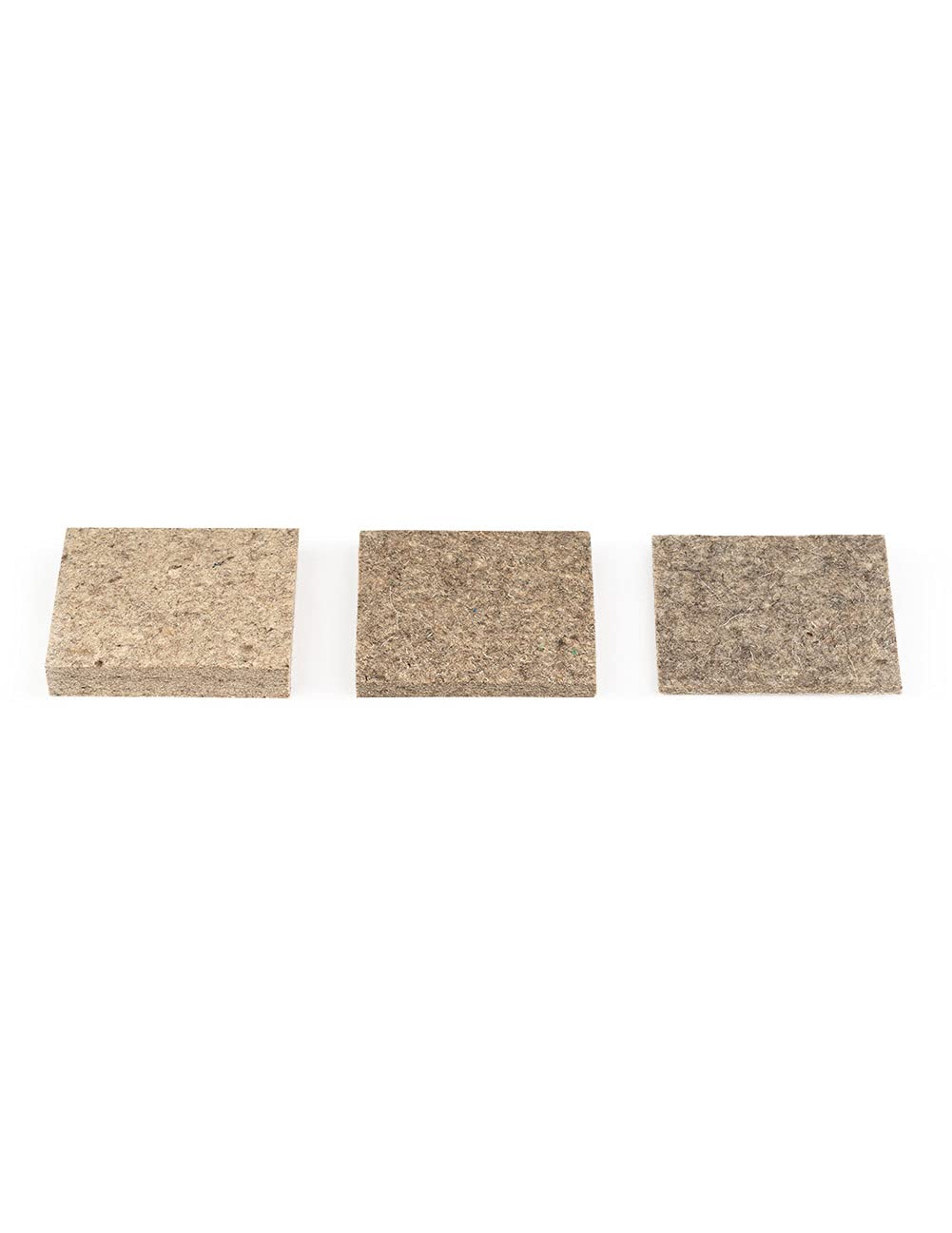 The Felt Store F-3 Industrial Felt Square Sample Bags 3 inch x 3 inch Felt Material in 1/8", 1/4", 1/2" Thickness – 3 Pcs