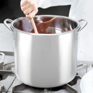 Bene Casa Stainless-Steel Stock Pot with lid, 8-quart capacity stock pot, reinforced bottom stainless-steel stock pot