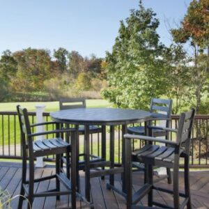 Trex Outdoor Furniture TXS119-1-CB Monterey Bay 5-Piece Bar Set, Charcoal Black