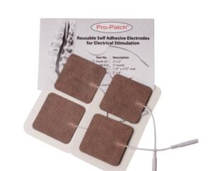 10 resealable pack of 4 electrodes each total 40 electrodes - esa medical premium 40 electrodes 2.0" x 2.0" sqaure tan cloth electrode pads with us made gel adhesive by pro-patch®