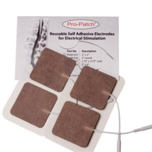 10 Resealable Pack of 4 Electrodes Each Total 40 Electrodes - ESA Medical Premium 40 Electrodes 2.0" x 2.0" Sqaure Tan Cloth Electrode Pads with US Made Gel Adhesive by Pro-Patch®