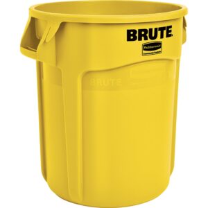 brute 2620 yel indoor all-purpose waste bin, round container, yellow, 20-gal, sold as 1 each