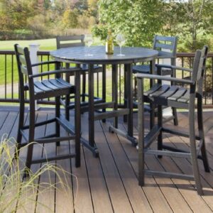 Trex Outdoor Furniture TXS119-1-CB Monterey Bay 5-Piece Bar Set, Charcoal Black