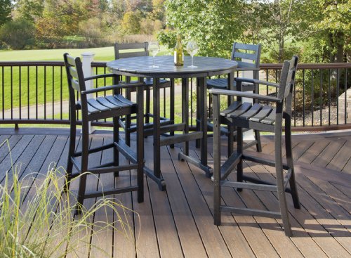 Trex Outdoor Furniture TXS119-1-CB Monterey Bay 5-Piece Bar Set, Charcoal Black