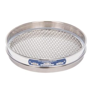 8" sieve, all stainless, half height, no. 4