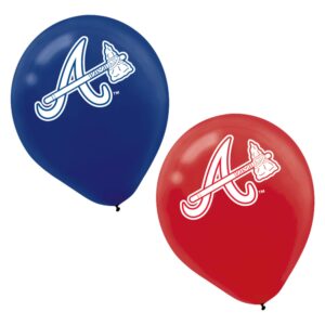 atlanta braves latex balloons (12") - pack of 6 - perfect for game day celebrations & parties