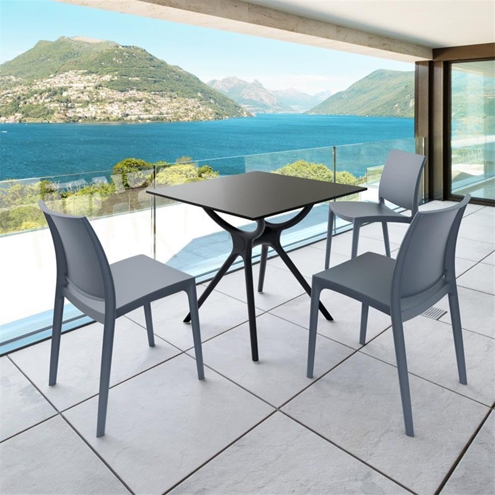 Compamia Maya Patio Dining Chair in Dark Gray (Set of 2)