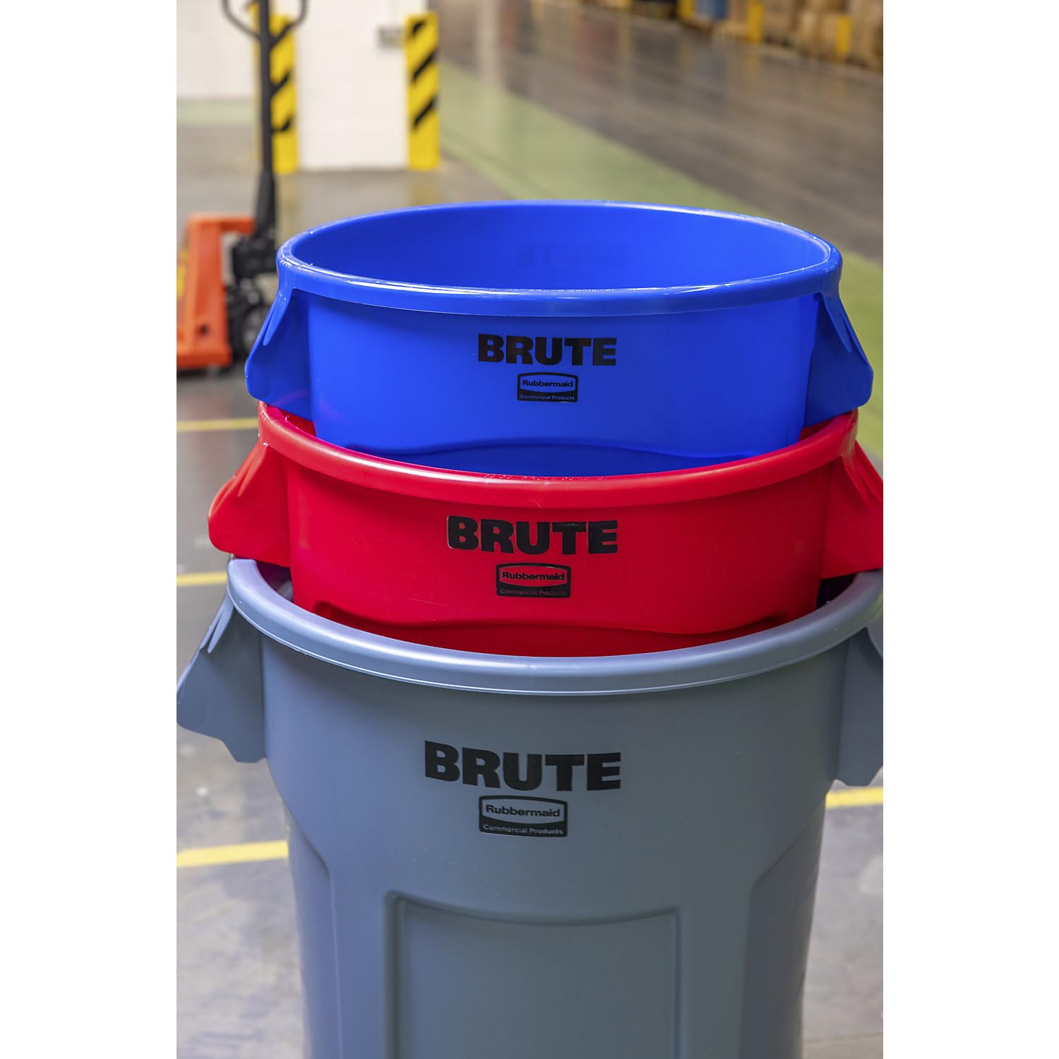 BRUTE 2620 YEL Indoor All-Purpose Waste Bin, Round Container, Yellow, 20-Gal, Sold as 1 Each