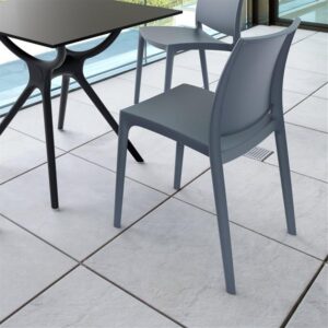 Compamia Maya Patio Dining Chair in Dark Gray (Set of 2)