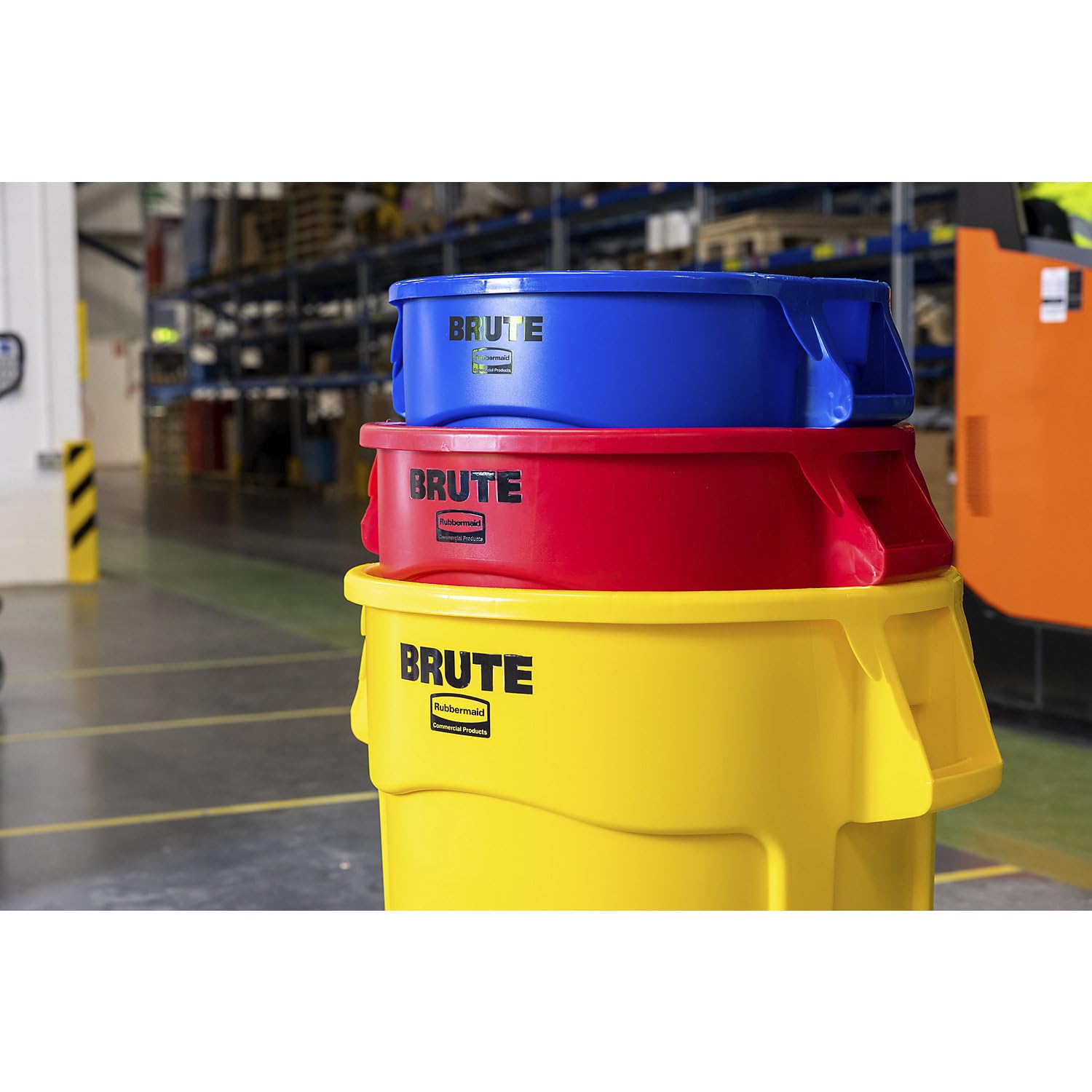 BRUTE 2620 YEL Indoor All-Purpose Waste Bin, Round Container, Yellow, 20-Gal, Sold as 1 Each