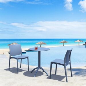 Compamia Maya Patio Dining Chair in Dark Gray (Set of 2)