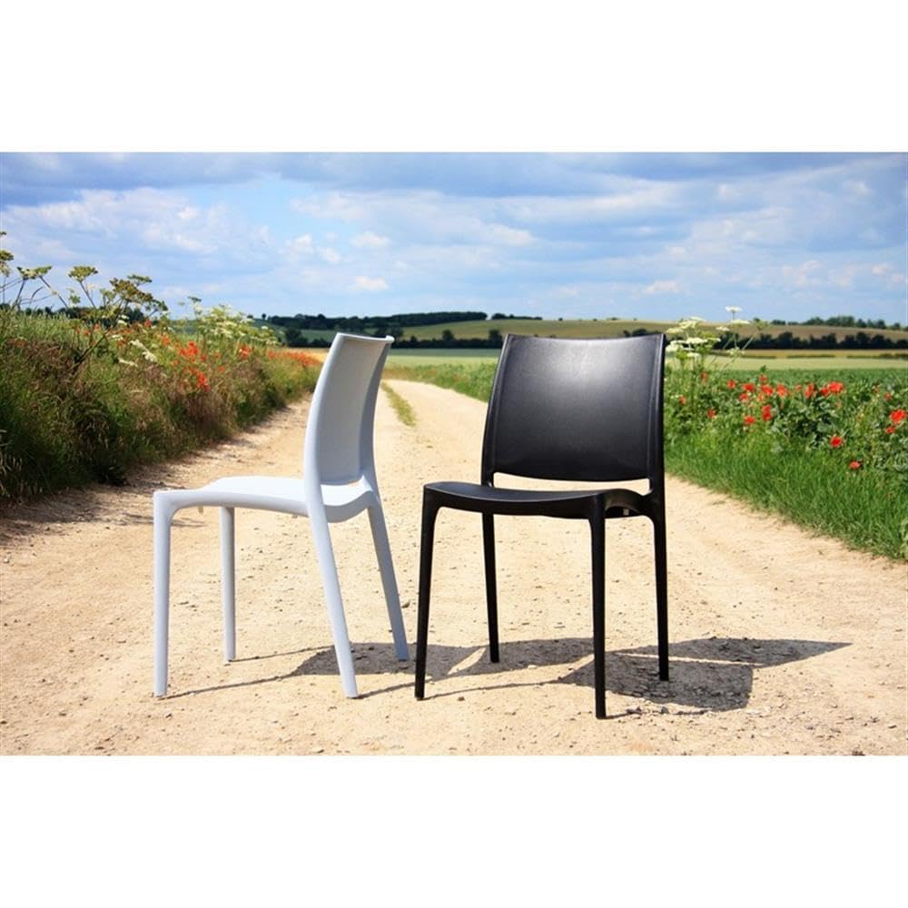 Compamia Maya Patio Dining Chair in Dark Gray (Set of 2)