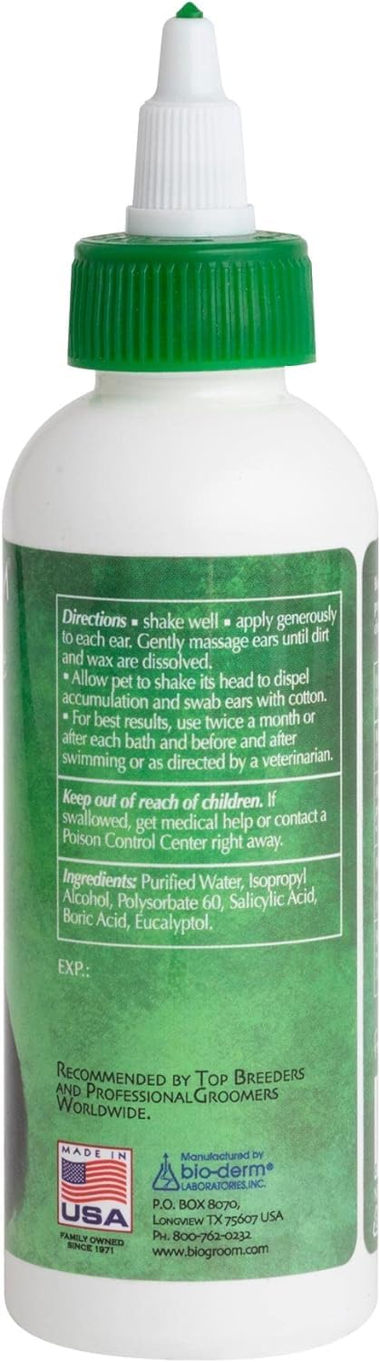 Bio-Groom Ear-Care Dog Ear Cleaner – Dog Ear Care, Cruelty-Free, Made in USA, Dog Ear Drops, Gentle Wax Remover, Pet Ear Cleaner for Dogs and Cats – 8 fl oz 1-Pack