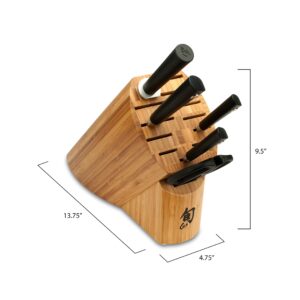 Shun Sora 6 Piece Block Set, Includes 8" Chef's Knife, 3.5" Paring Knife, 6" Utility Knife & More, Handcrafted Japanese Knife Set, VG10 Steel Edges and 420J Stainless Steel Blades, Balanced Handles