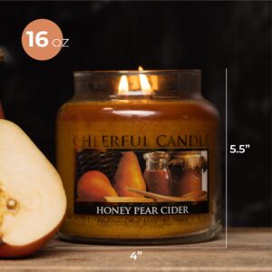 A Cheerful Giver - Honey Pear Cider Scented Glass Jar Candle (16 oz) with Lid & True to Life Fragrance Made in USA