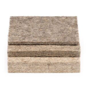 The Felt Store F-3 Industrial Felt Square Sample Bags 3 inch x 3 inch Felt Material in 1/8", 1/4", 1/2" Thickness – 3 Pcs