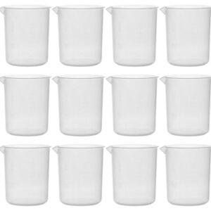 1000ml Plastic Beaker; 20ml Graduations, Premium Polypropylene; Pack of 12