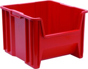 quantum qgh800rd giant stack container, 17.5" length x 16.5" width x 12.5" height, red, pack of 2