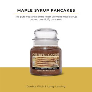 A Cheerful Giver - Maple Syrup Pancakes Scented Glass Jar Candle (16 oz) with Lid & True to Life Fragrance Made in USA