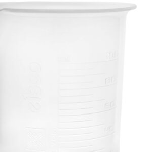 EISCO Plastic Beaker, Graduations, Premium Polypropylene Labs, 5 mL and 100 mL, 12 Piece