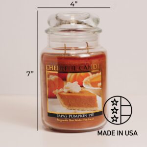 A Cheerful Giver - Papa's Pumpkin Pie Scented Glass Jar Candle (24 oz) with Lid & True to Life Fragrance Made in USA