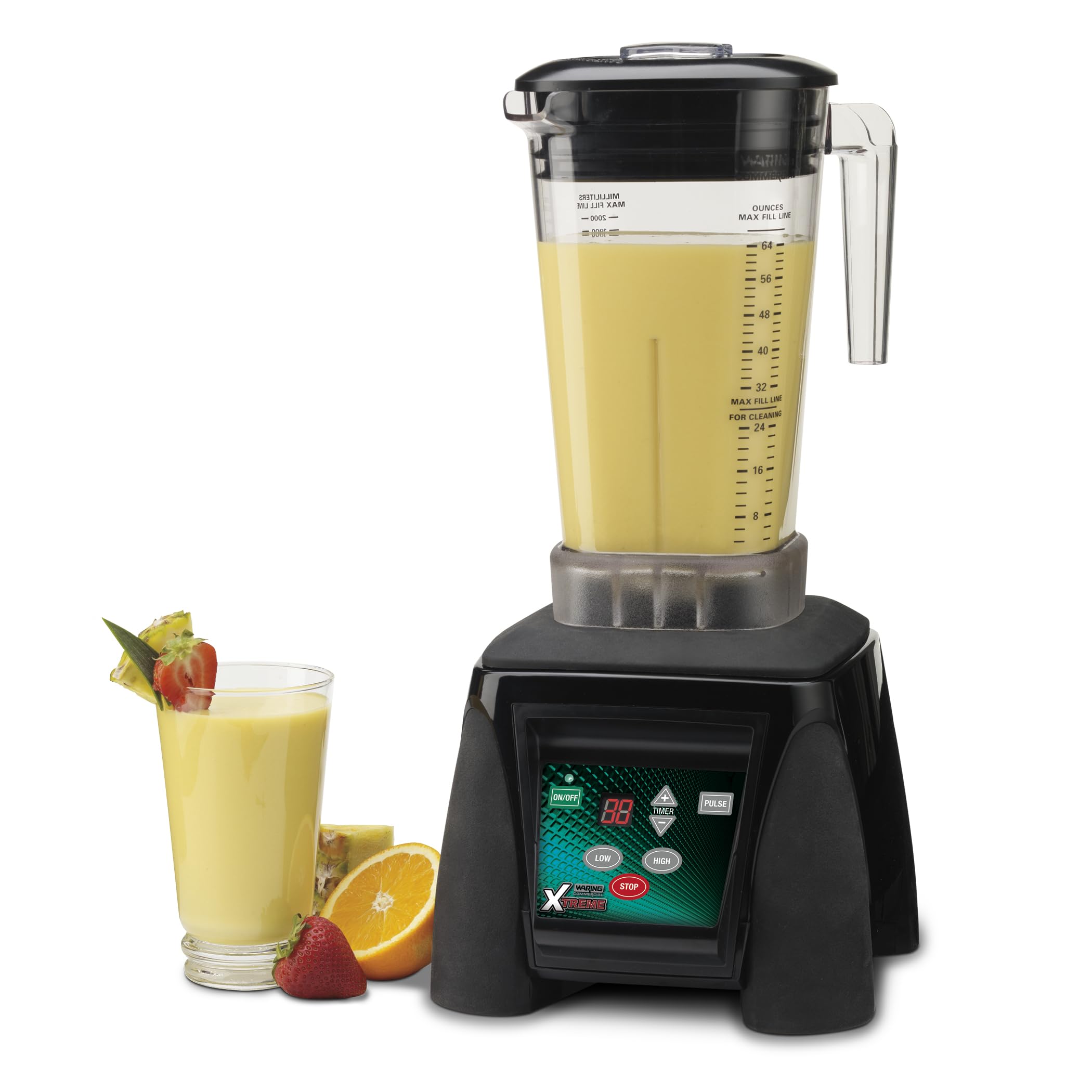 Waring Commercial MX1100XTX 3.5 HP Blender with Electronic Keypad, Pulse Function, 30 SecondCountdown Timer and a 64 oz. BPA Free Container, 120V, 5-15 Phase Plug,Black