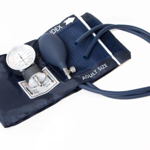 Primacare DS-9197-BL Professional Classic Series Manual Adult Size Blood Pressure Kit, Emergency Bp kit with Stethoscope and Portable Leatherette Case, Nylon Cuff, Blue