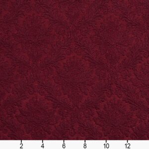 E536 Burgundy Floral Jacquard Woven Upholstery Grade Fabric by The Yard